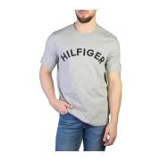 Katoenen Korte Mouw Ronde Hals T-shirt Tommy Hilfiger , Gray , Heren