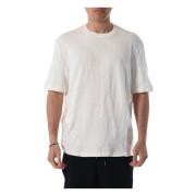 Katoenen T-shirt met Ronde Hals Armani Exchange , White , Heren