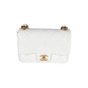 Pre-owned Leather chanel-bags Chanel Vintage , White , Dames