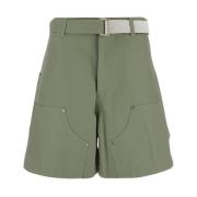 Katoenen Bermuda Shorts Sacai , Green , Dames