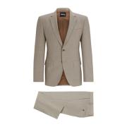 Gemengd wollen pak, slim fit, volledig gevoerd Hugo Boss , Beige , Her...