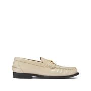 Patent Finish Instap Schoenen Versace , Beige , Heren