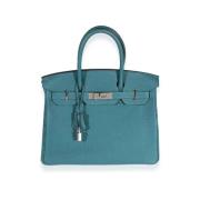 Pre-owned Leather handbags Hermès Vintage , Blue , Dames