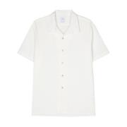 Witte Seersucker Cubaanse Kraag Shirt Paul Smith , White , Heren