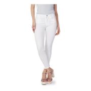 Witte Jeans met Rits Sluiting Armani Exchange , White , Dames