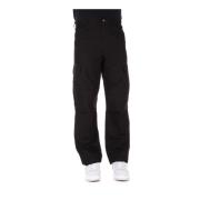 Zwarte Broek Logo Rits Knoop Zakken Carhartt Wip , Black , Heren