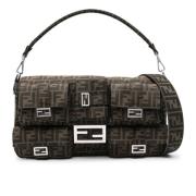 Handtekening Jacquard Multipocket Tas Fendi , Brown , Heren