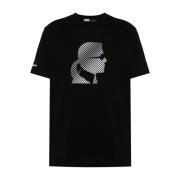 Zwart Logo Print Crew Neck T-shirt Karl Lagerfeld , Black , Heren