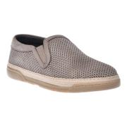 Loafer in taupe perforated nubuck Baldinini , Gray , Heren