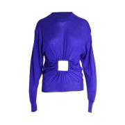 Pre-owned Wool tops Celine Vintage , Purple , Dames