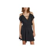 Zwarte Ruffle Jurk met Cut-outs IRO , Black , Dames