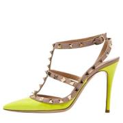 Pre-owned Leather sandals Valentino Vintage , Yellow , Dames