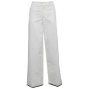 Pre-owned Cotton bottoms Moncler Pre-owned , White , Dames