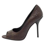 Pre-owned Leather heels Gucci Vintage , Brown , Dames