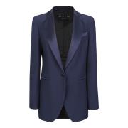 Blauw Tuxedo Jas Hebe Studio , Blue , Dames