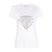 T-shirt met strass-steentjes Liu Jo , White , Dames