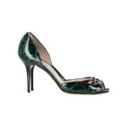 Pre-owned Leather heels Jimmy Choo Pre-owned , Green , Dames