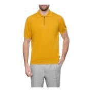 Gele Zip Polo Shirt Linnen Boss , Yellow , Heren