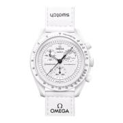 MoonSwatch Snoopy White Chronograaf Horloge Omega , White , Unisex