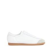 Witte Leren Lage Sneakers Maison Margiela , White , Dames