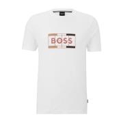 Bedrukt T-shirt Boss , White , Heren