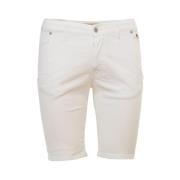 Slim Fit Bermuda Shorts Roy Roger's , White , Heren