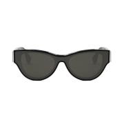 Cat Eye Zwart Acetaat Zonnebril Fendi , Black , Dames