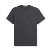 Ringer T-Shirt Anchor Grey Fred Perry , Gray , Heren