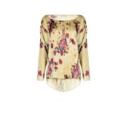 Asymmetrische Satijnen Blouse - Bloemenpatroon Rinascimento , Multicol...