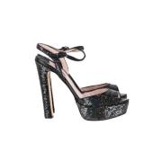 Pre-owned Polyester heels Miu Miu Pre-owned , Black , Dames