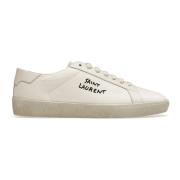 Canvas Logo Sneakers Mannen Italië Saint Laurent , Beige , Heren