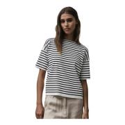 Gestreept Oversized Katoenen T-shirt Roberto Collina , Multicolor , Da...