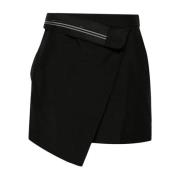 Shorts met opvouwbare taille Fendi , Black , Dames