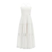 Lange jurk met vetersluiting - Wit Guess , White , Dames