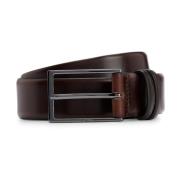 Elegante Leren Riem Carmello Hugo Boss , Brown , Heren