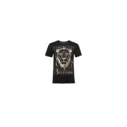 Zwart T-shirt met bedrukt logo Billionaire , Black , Heren