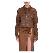 Denim Cape Sleeveless Outershirt Rick Owens , Brown , Dames