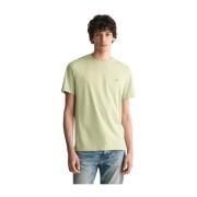 Katoenen T-shirt met geborduurd embleem Gant , Green , Heren