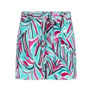 Palm Leaves Print Shorts Emely Lofty Manner , Multicolor , Dames
