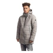 Lange Puffer Winterjas Grijs Aspact , Gray , Heren