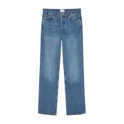 Blauwe Gewassen Denim Jeans Anine Bing , Blue , Dames