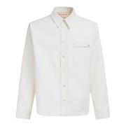 Witte Lange Mouw Katoenen Overhemd Marni , White , Heren