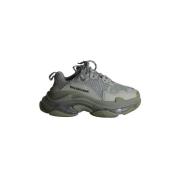 Pre-owned Leather sneakers Balenciaga Vintage , Gray , Dames