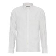 Witte Linnen Katoenen Shirt Klassiek Logo Barbour , White , Heren