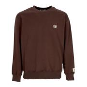 Logo Crewneck Sweatshirt Lichtgewicht Streetwear CAT , Brown , Heren