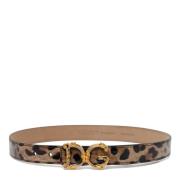 Luipaardprint DG Gesp Riem Dolce & Gabbana , Brown , Dames