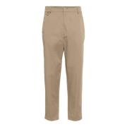 Beige Twill Broek Low Brand , Beige , Heren