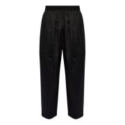 Zwarte katoenen broek met elastische taille Maison Margiela , Black , ...