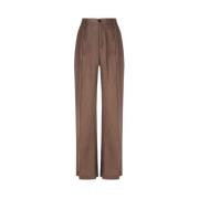 Bruine Wijde Pijp Broek Elastiek Achterkant Pinko , Brown , Dames