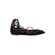 Pre-owned Suede flats Isabel Marant Pre-owned , Black , Dames
